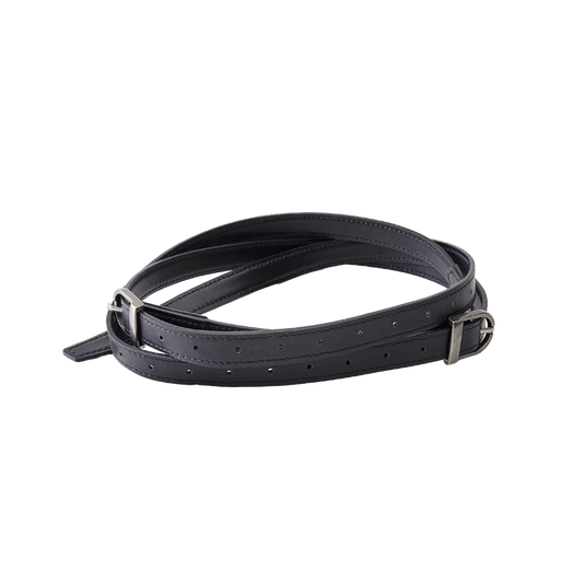 Low Classic Women's Leather Two-Way Buckle Belt Black