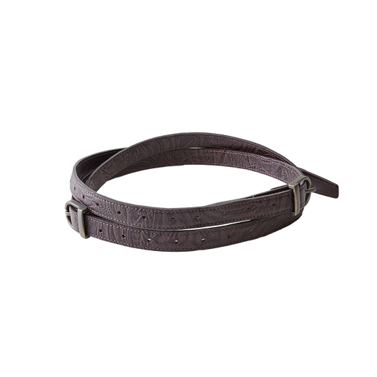 Low Classic Women's Leather Two-Way Buckle Belt Brown