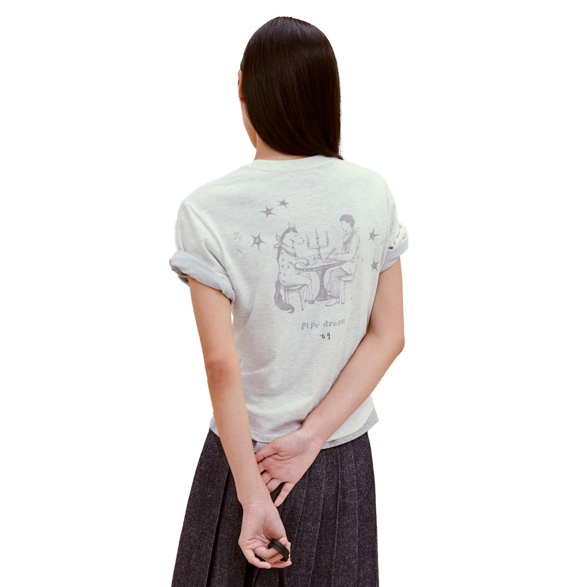 Low Classic Women's Pipe Dream Mini T-Shirt Light Melange Grey