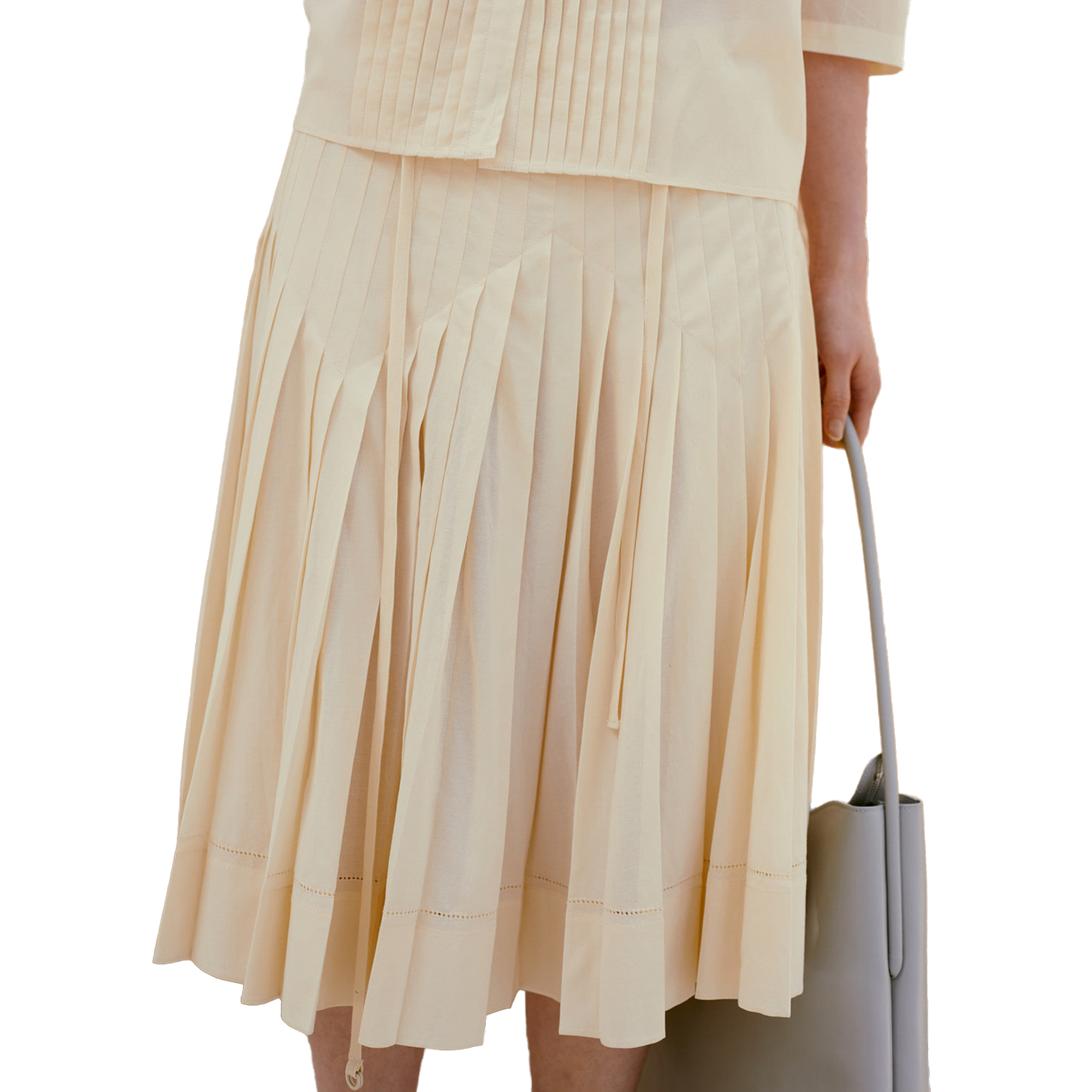 Low Classic Women's Pleated Midi Skirt Cream