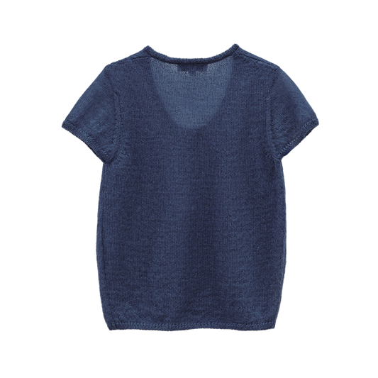 Low Classic Women's Short Sleeve Knit Top Blue