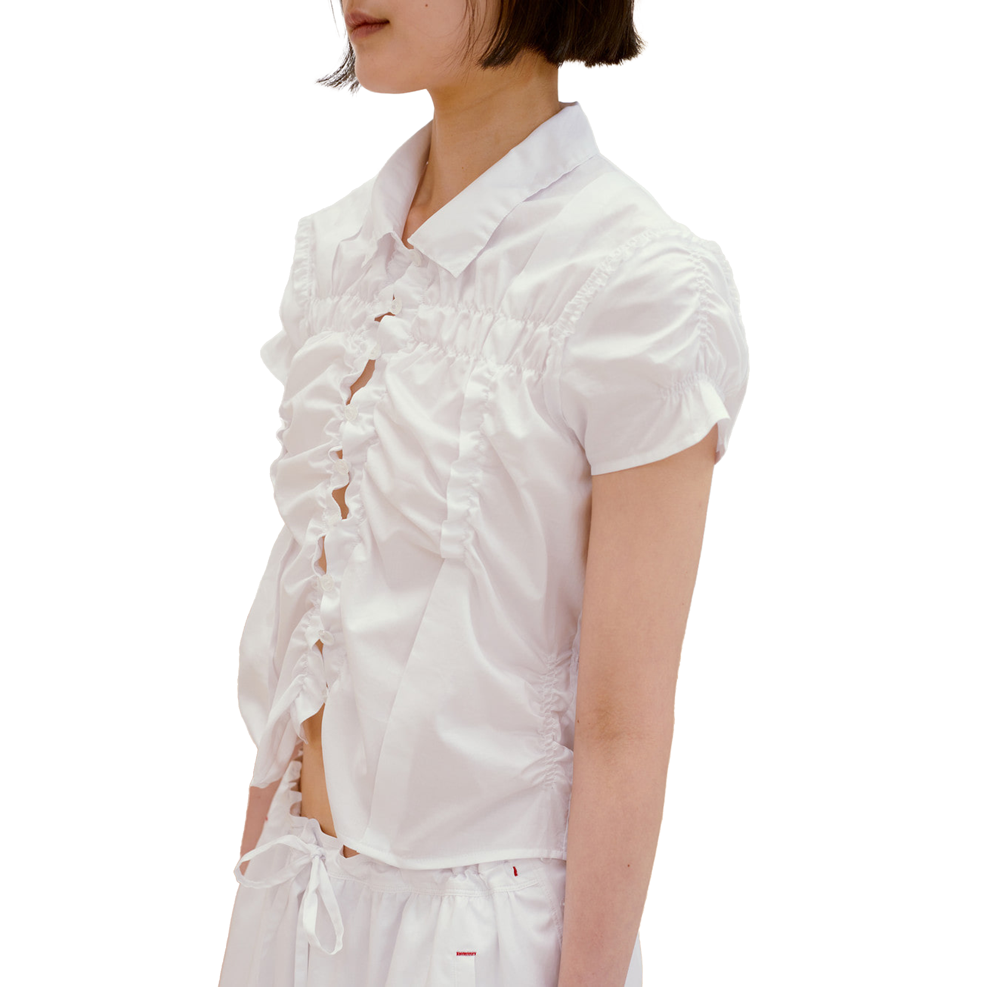 Low Classic Wrinkle Half Sleeve Shirt White