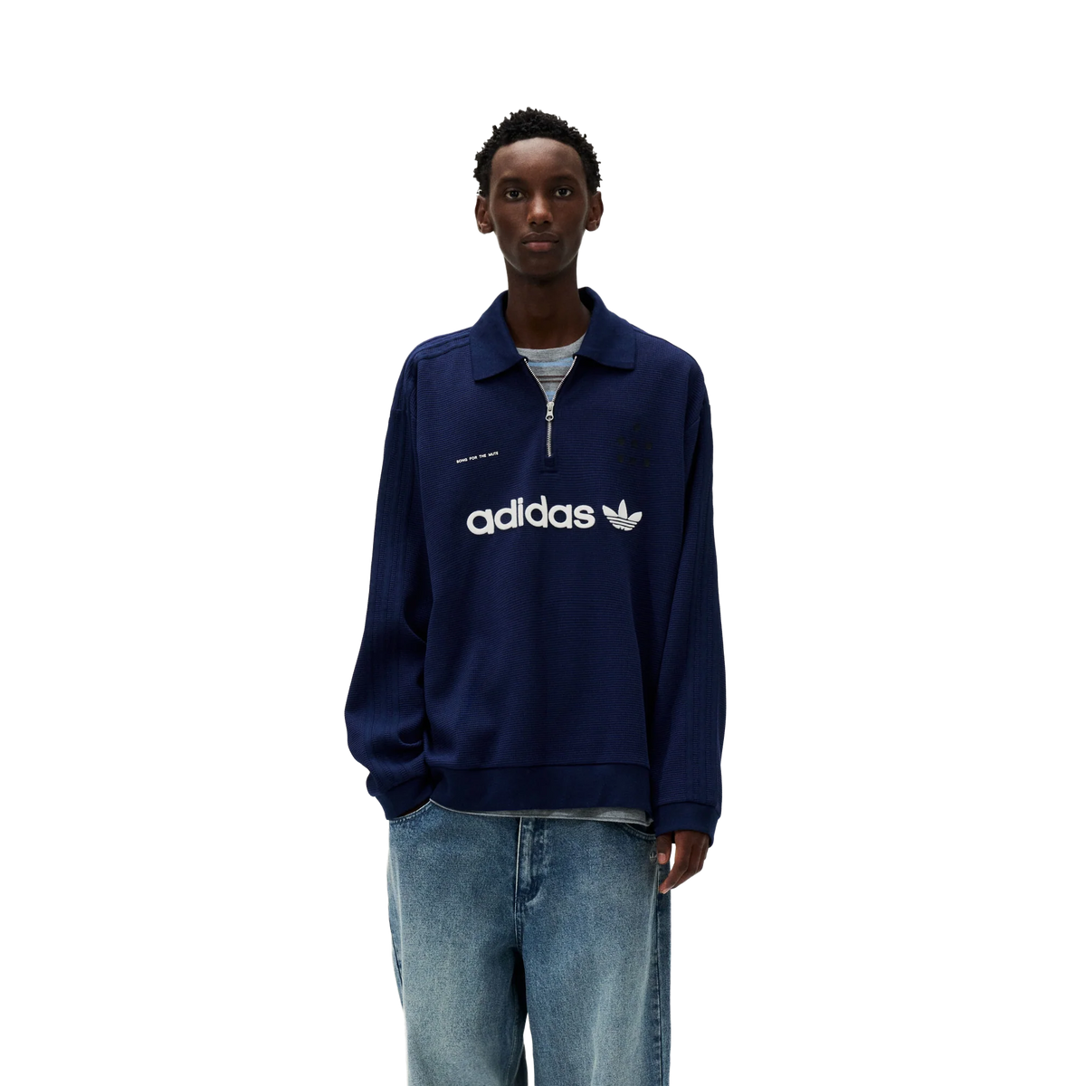 adidas x Song For The Mute ADI008 Long Sleeve Polo Night Indigo LD1916