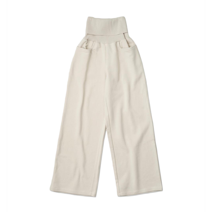 Low Classic Wide Waistband Pants Beige