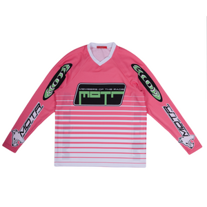 Members of The Rage LS MOTR Cross Shirt 1 Racing Print Pink