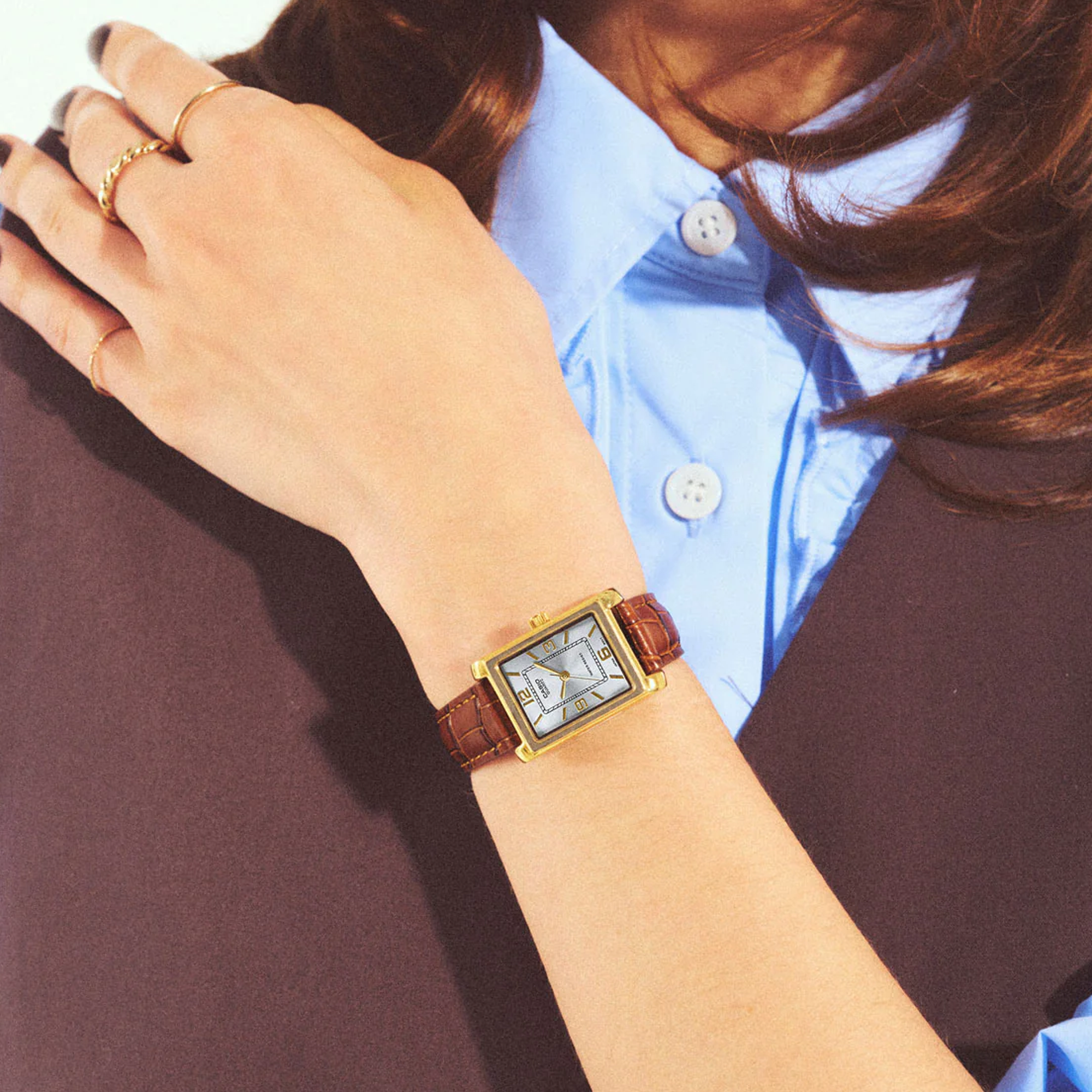 Casio Analogue Brown Leather Band LTP1234GLL-7A