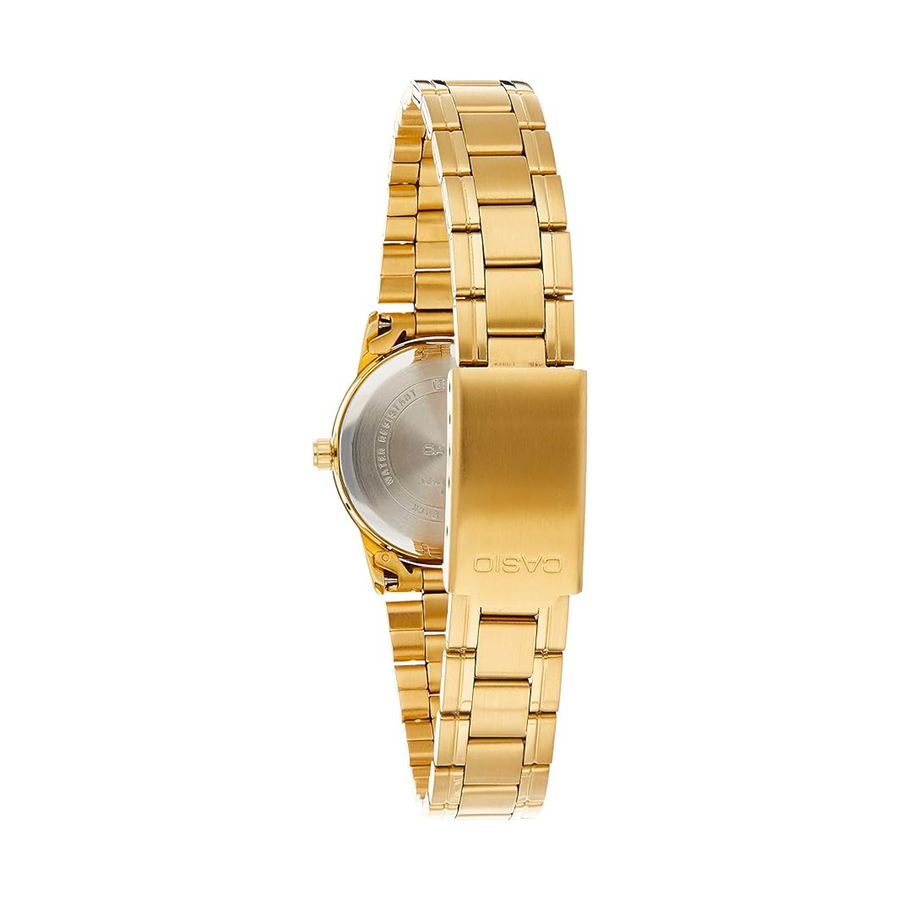 Casio | Ladies Analogue Mineral Glass | Gold Face/Gold Metal Band | LTPV002G-9B3