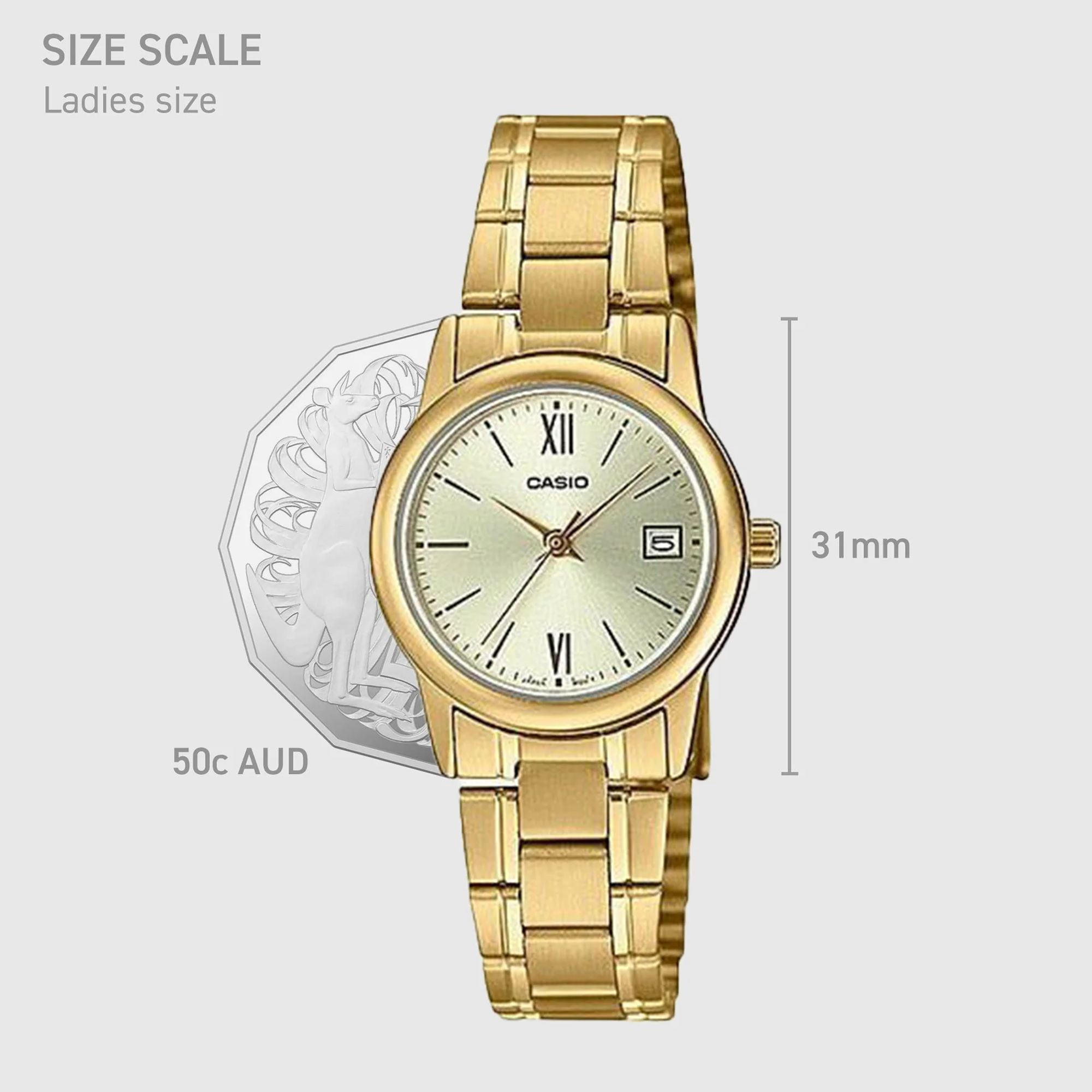 Casio Women's Analogue Mineral Glass Gold LTPV002G-9B3