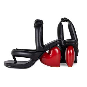 Yume Yume Love Heel Black Vegan Leather/Red