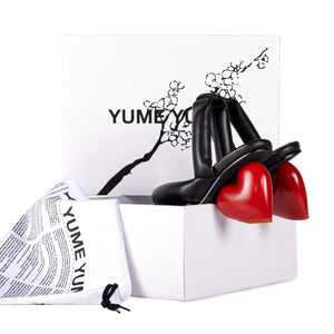 Yume Yume Love Heel Black Vegan Leather/Red