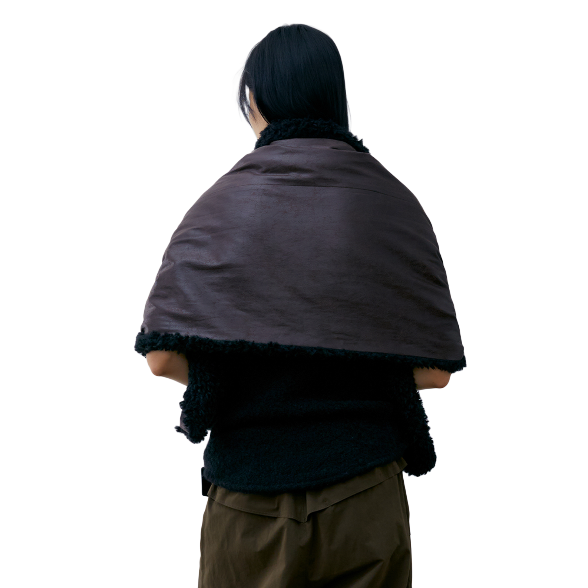 Low Classic Women's Creased Leather Pocket Shawl Brown