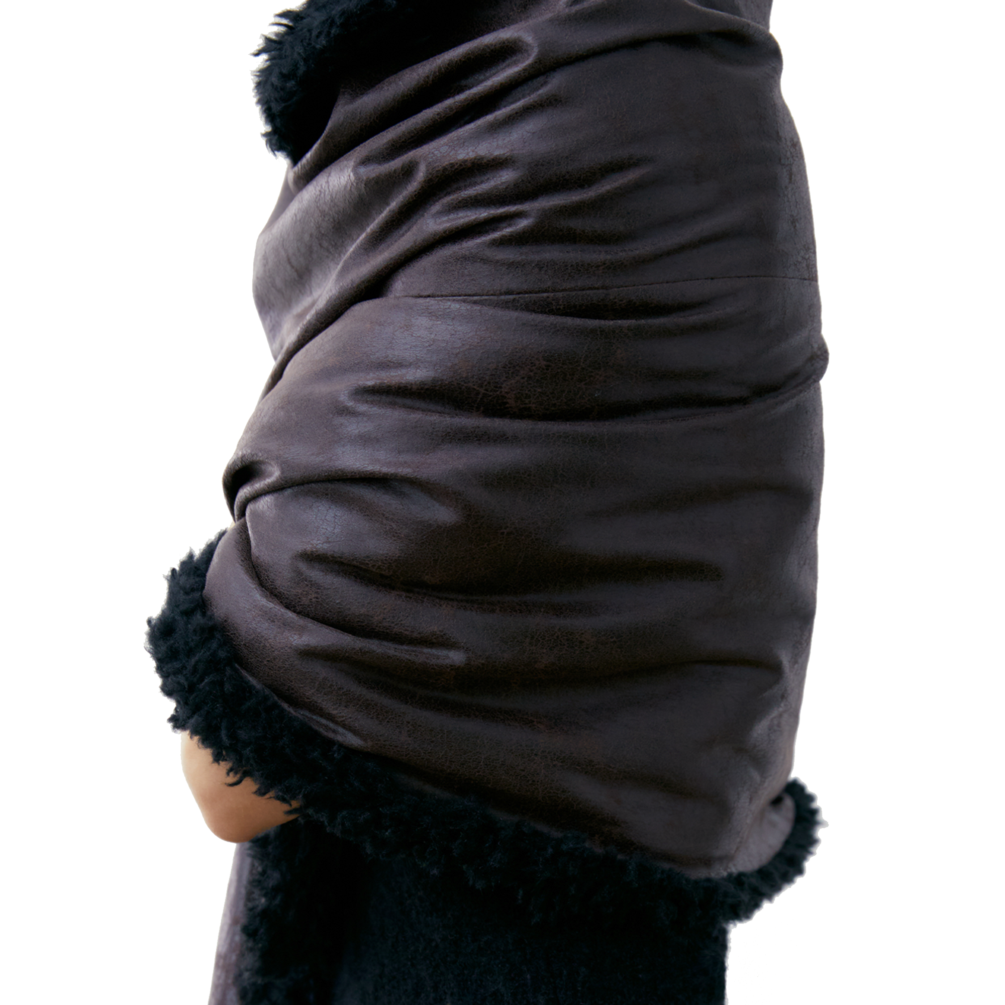 Low Classic Women's Creased Leather Pocket Shawl Brown