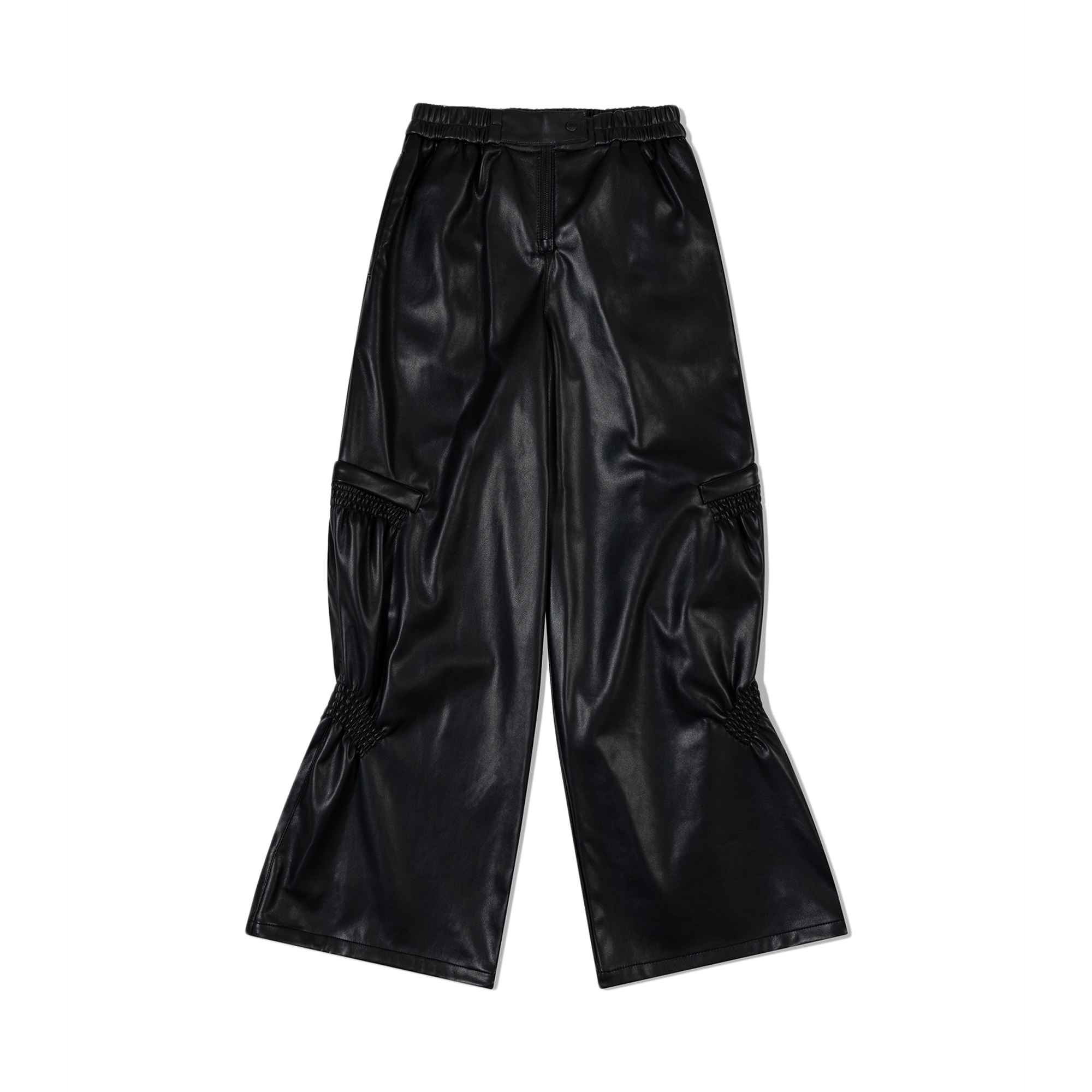 【LOW CLASSIC】SHIRRING VOLUME LEATHER PANTS BLACK☆24FW☆ Low Classic Shirring Volume Leather Pants Black – Laced