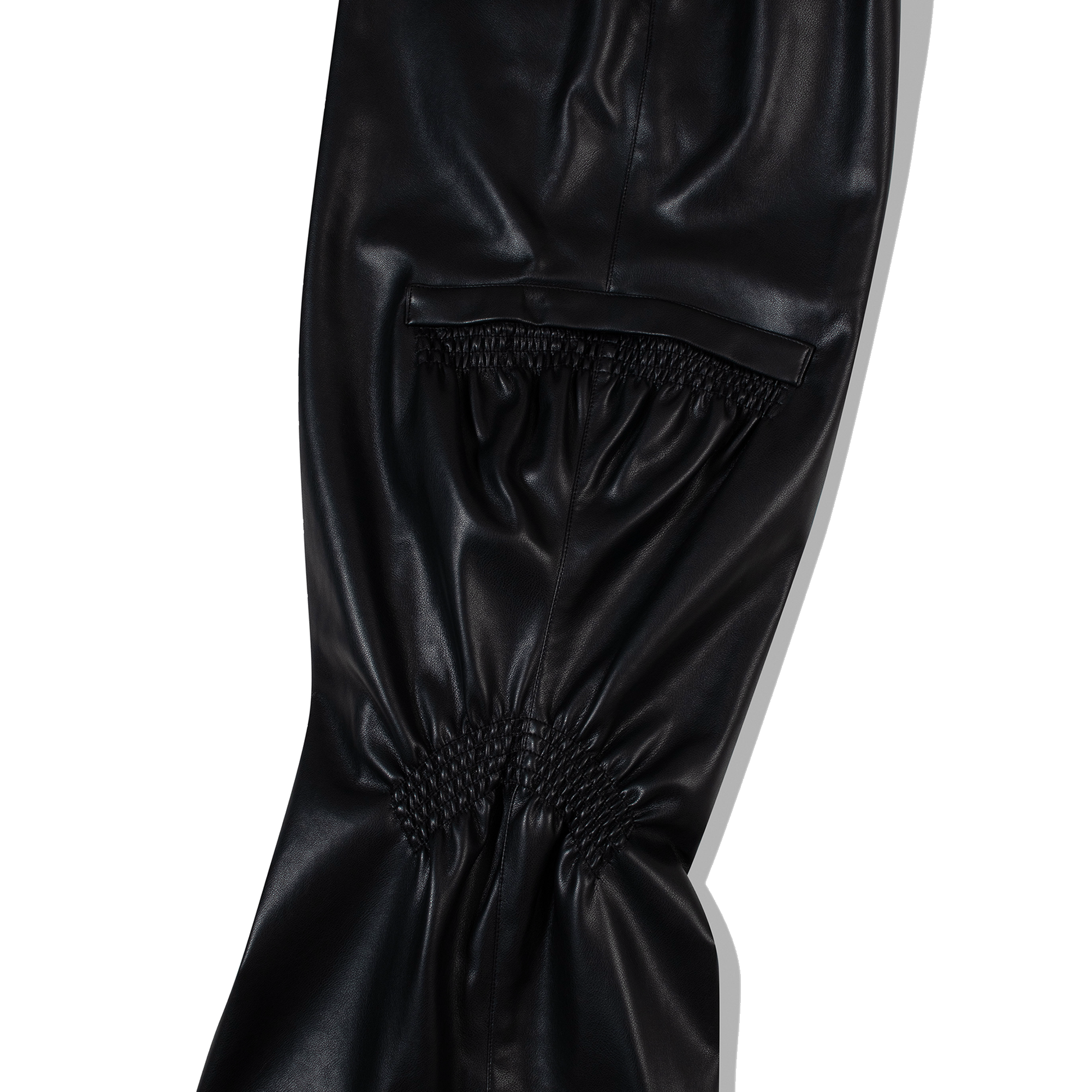 Low Classic Women's Shirring Volume Leather Pants Black