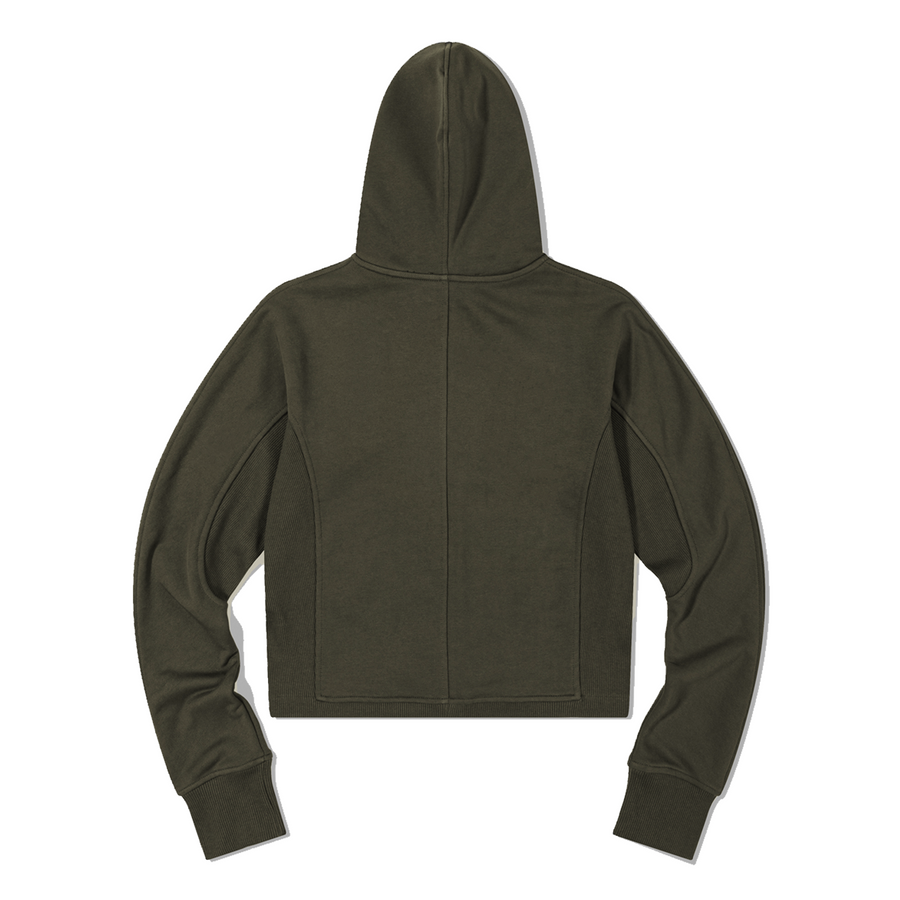 Low Classic Side Rib Zip-Up Hoodie Khaki