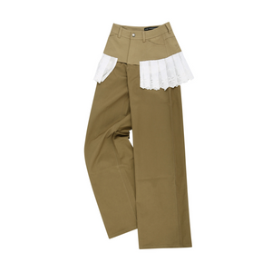 Andersson Bell Women's Lace Pleats Skirt Pants Beige APA798W