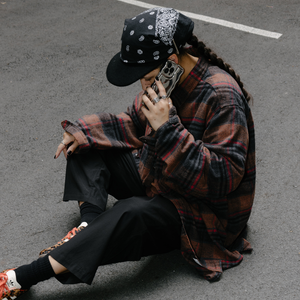 Engineered Garments Work Shirt A Orange/Red Cotton Plaid Flannel