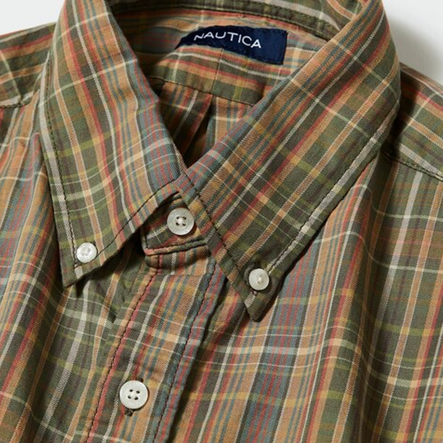 Nautica Japan Washed Twill Check Shirts Beige