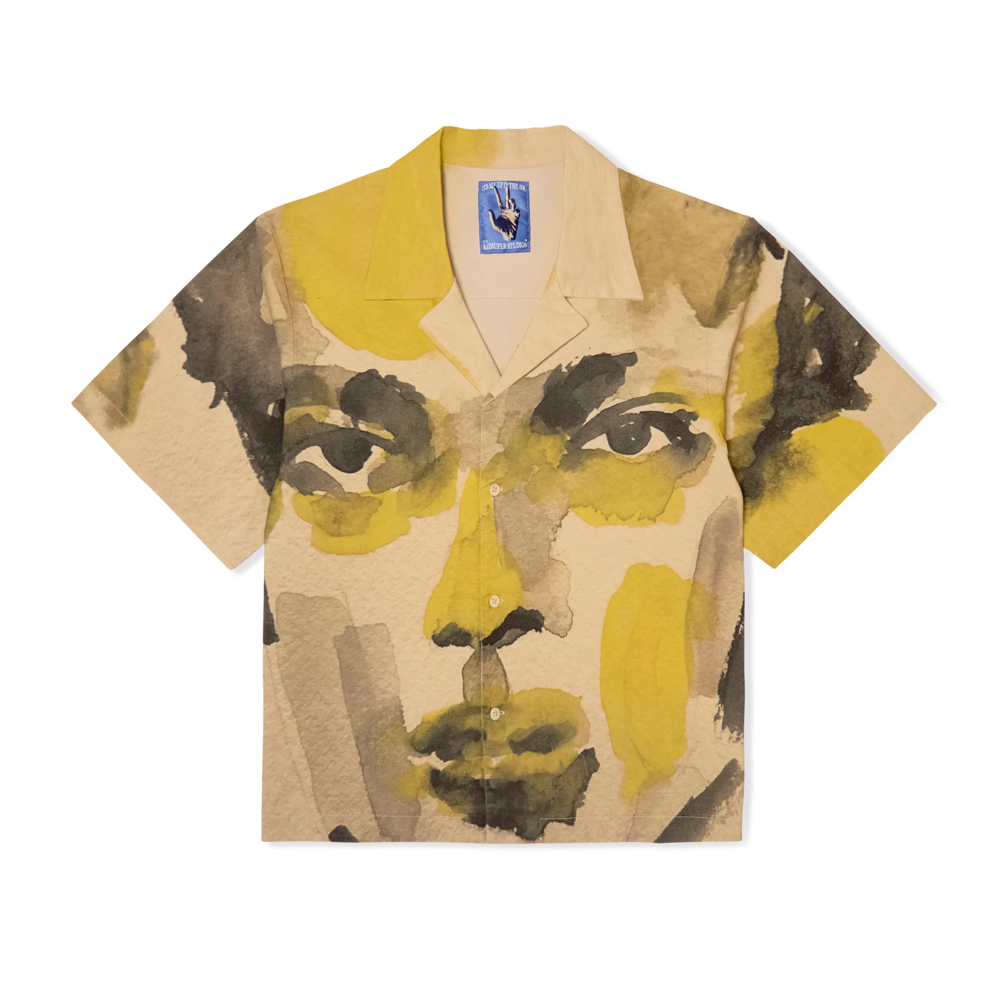 Kidsuper Watercolor face camp shirt  SS25-SST-04