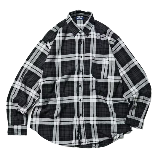 Nautica Japan Washed Cotton Tartan Check Shirts Black