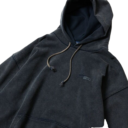 Nautica Japan Bleached Hidden Logo Hoodie Navy