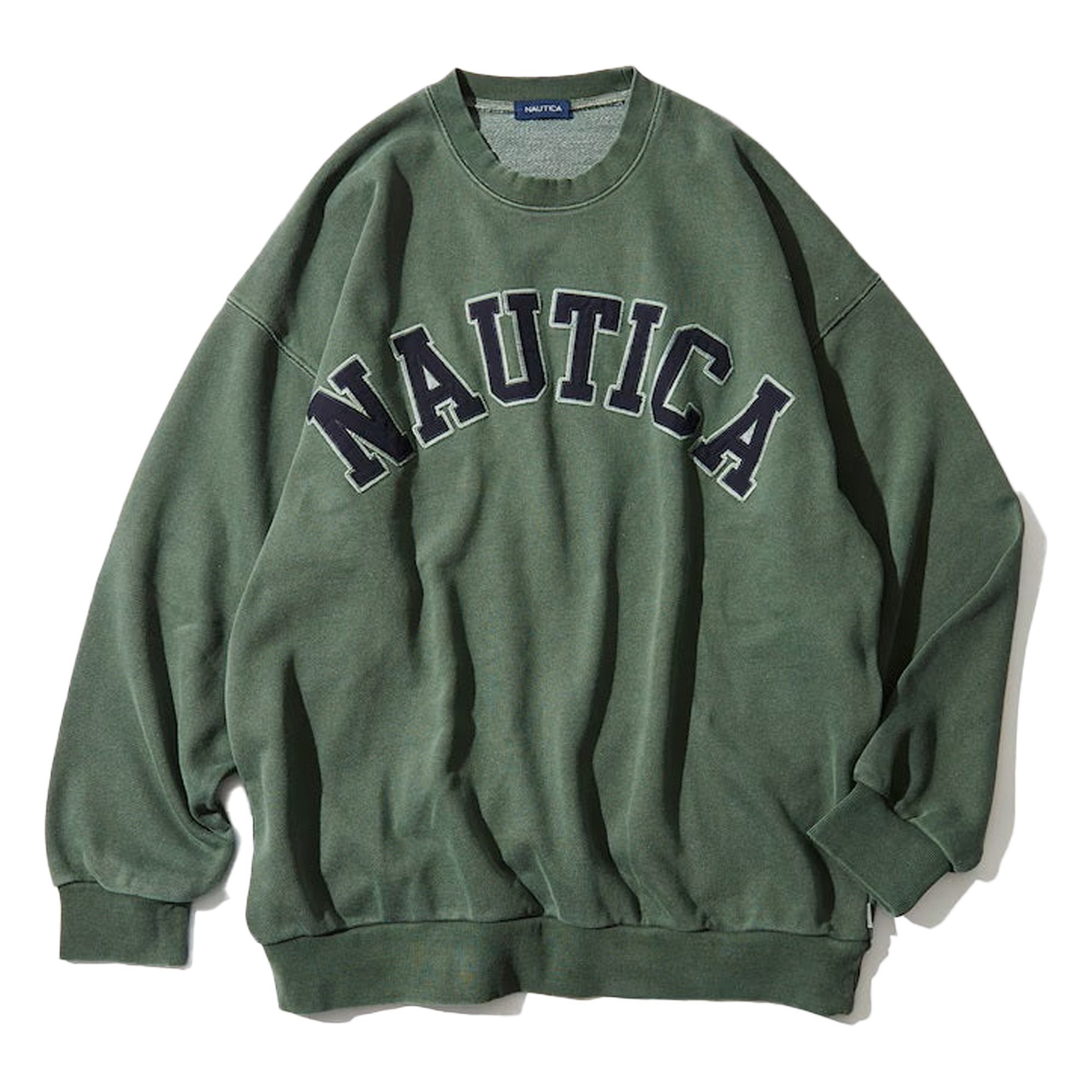 Nautica Japan Pigment Dyed Wappen Logo Sweat Green