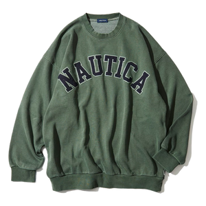 Nautica Japan Pigment Dyed Wappen Logo Sweat Green