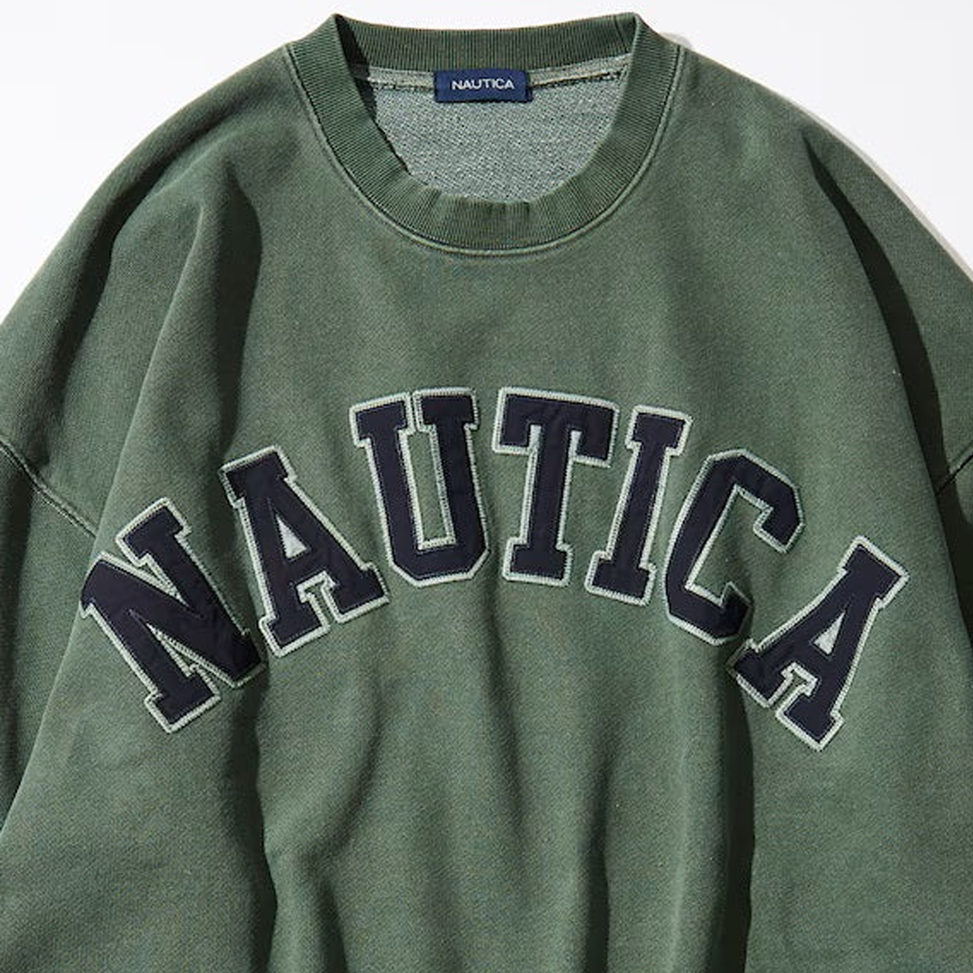 Nautica Japan Pigment Dyed Wappen Logo Sweat Green