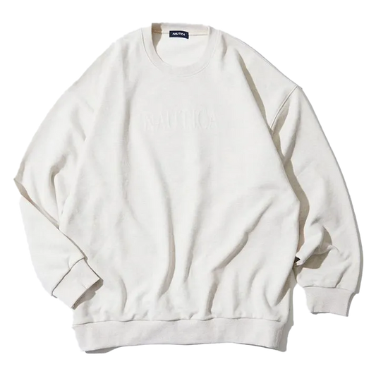Nautica Japan Stitch Small Logo Crew Sweat Grey