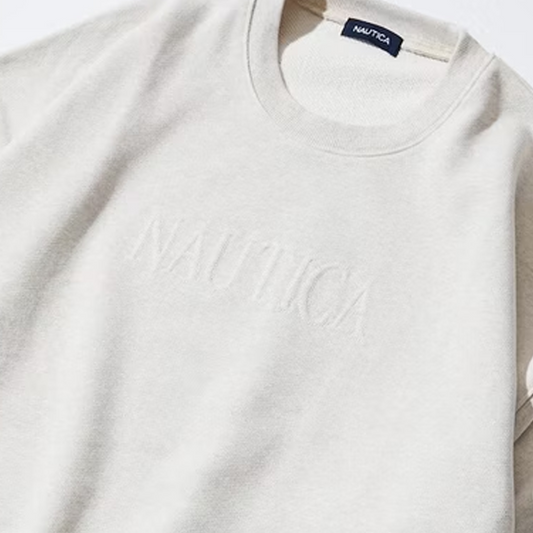 Nautica Japan Stitch Small Logo Crew Sweat Grey