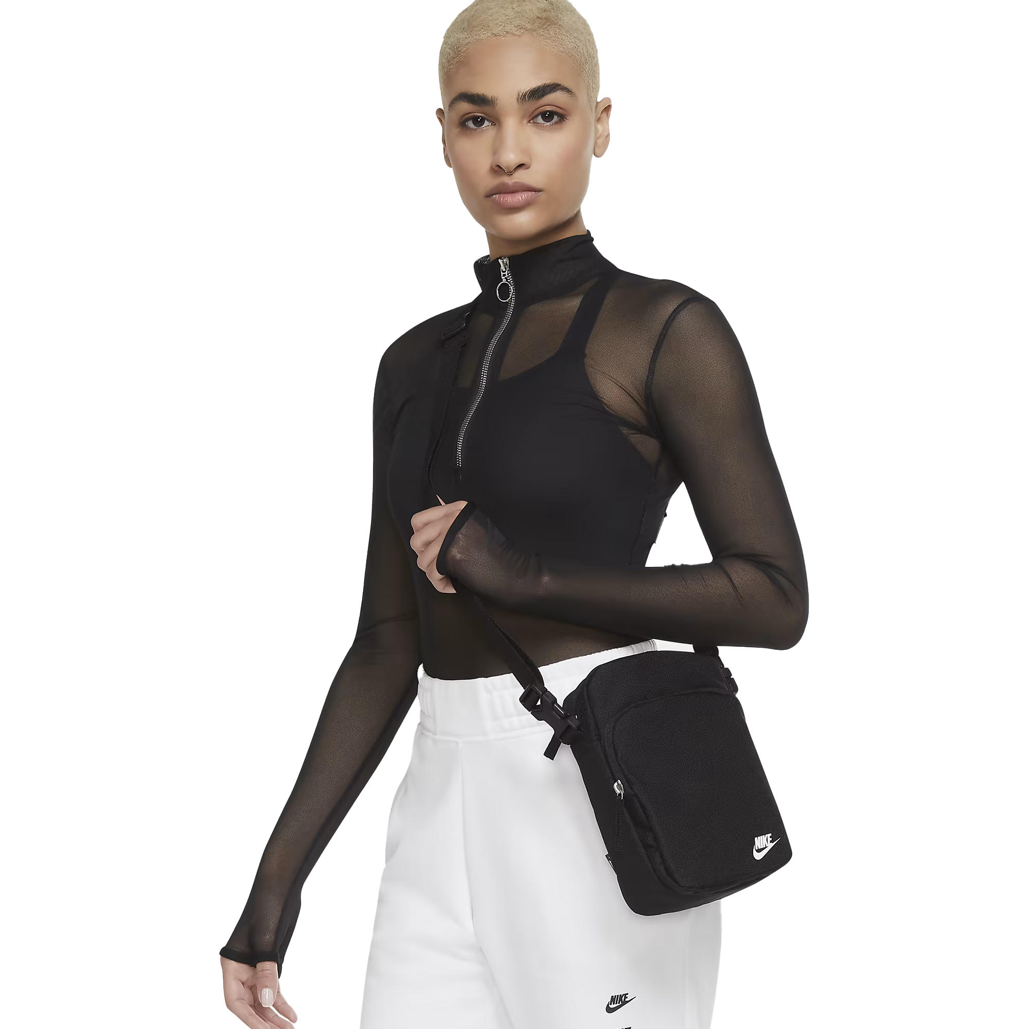 Nike Heritage Crossbody Bag (4L) Black/Black/White DB0456-010