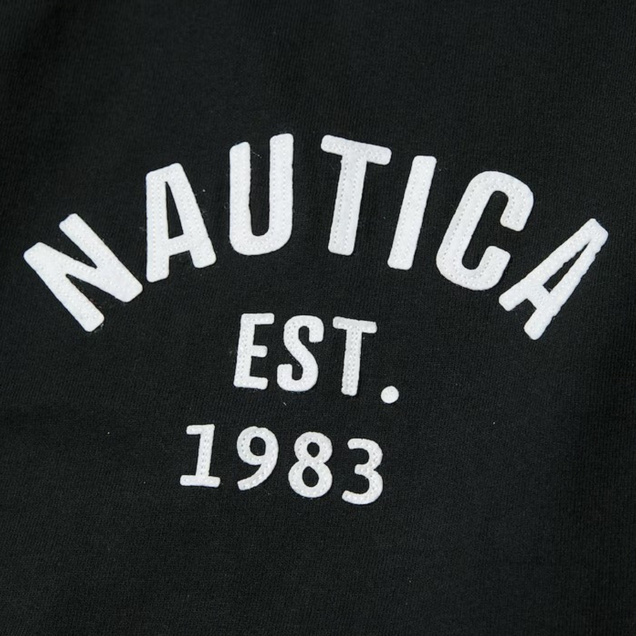 Nautica Japan Felt Logo T-Shirt Charcoal