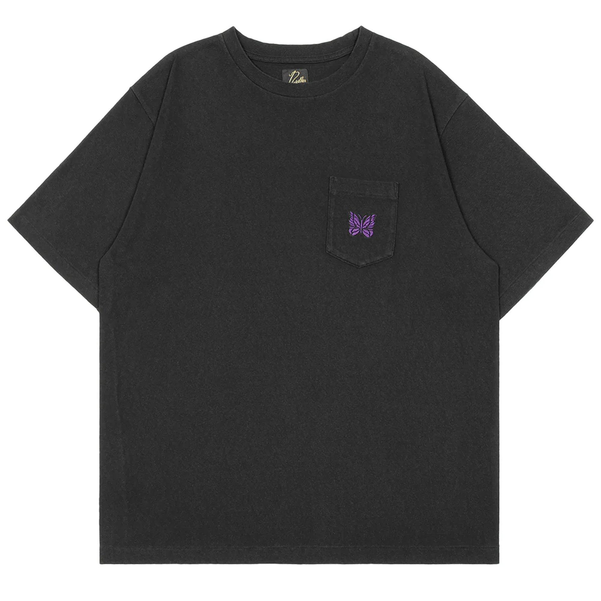 Needles SS26 Papillon Embroidered Pocket T-Shirt Black