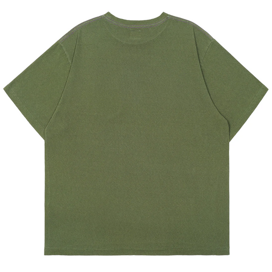 Needles Short-Sleeve Papillon Embroidered Pocket T-Shirt Olive