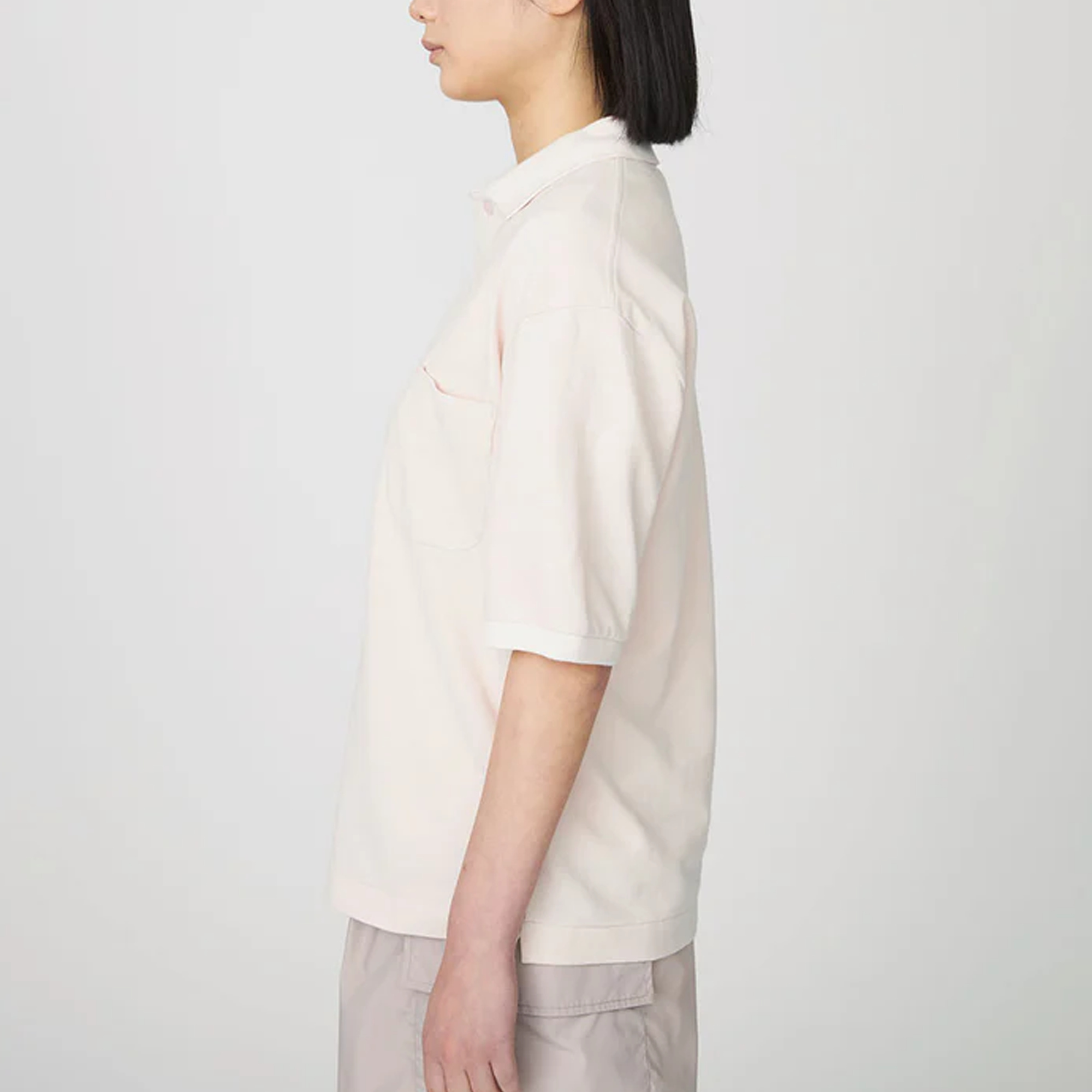 Nanamica Short Sleeve Polo Shirt Grayish Pink S25SG113U