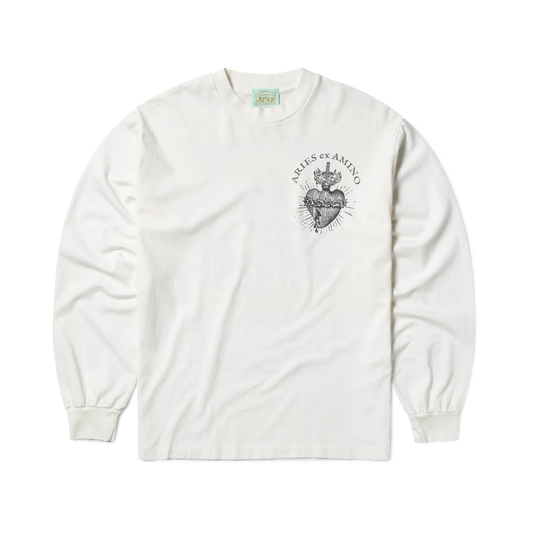 Aries Faded Aries Ex Amino Long Sleeve Tee Off White AR6002403