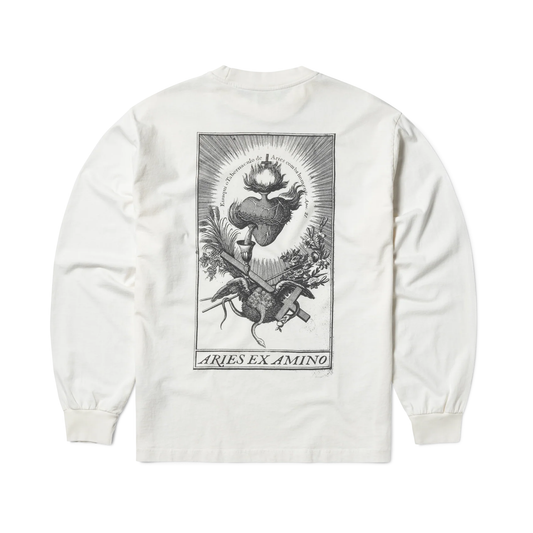 Aries Faded Aries Ex Amino Long Sleeve Tee Off White AR6002403