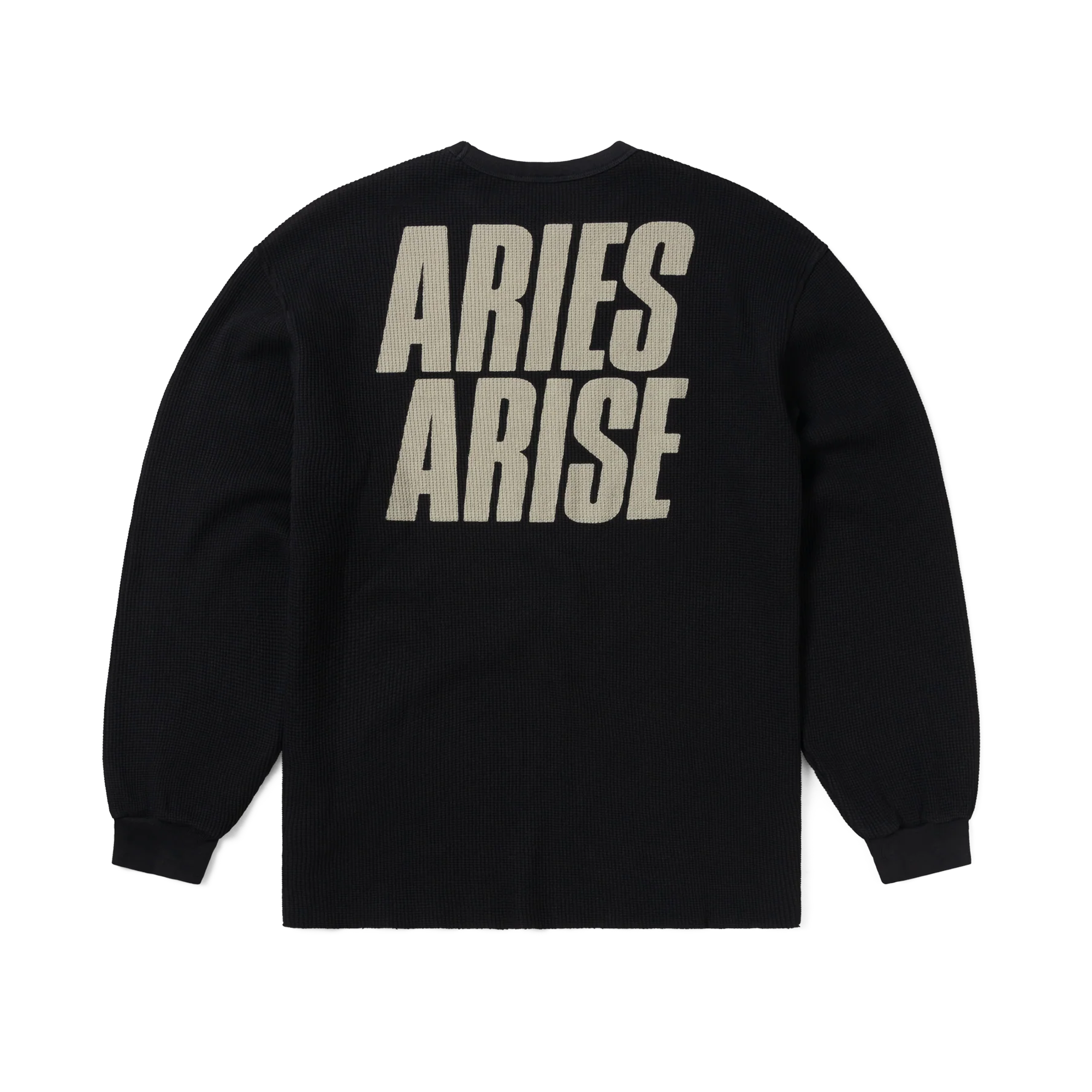 Aries Peace Press Gothic Waffle Long Sleeve Tee Black AR6003903