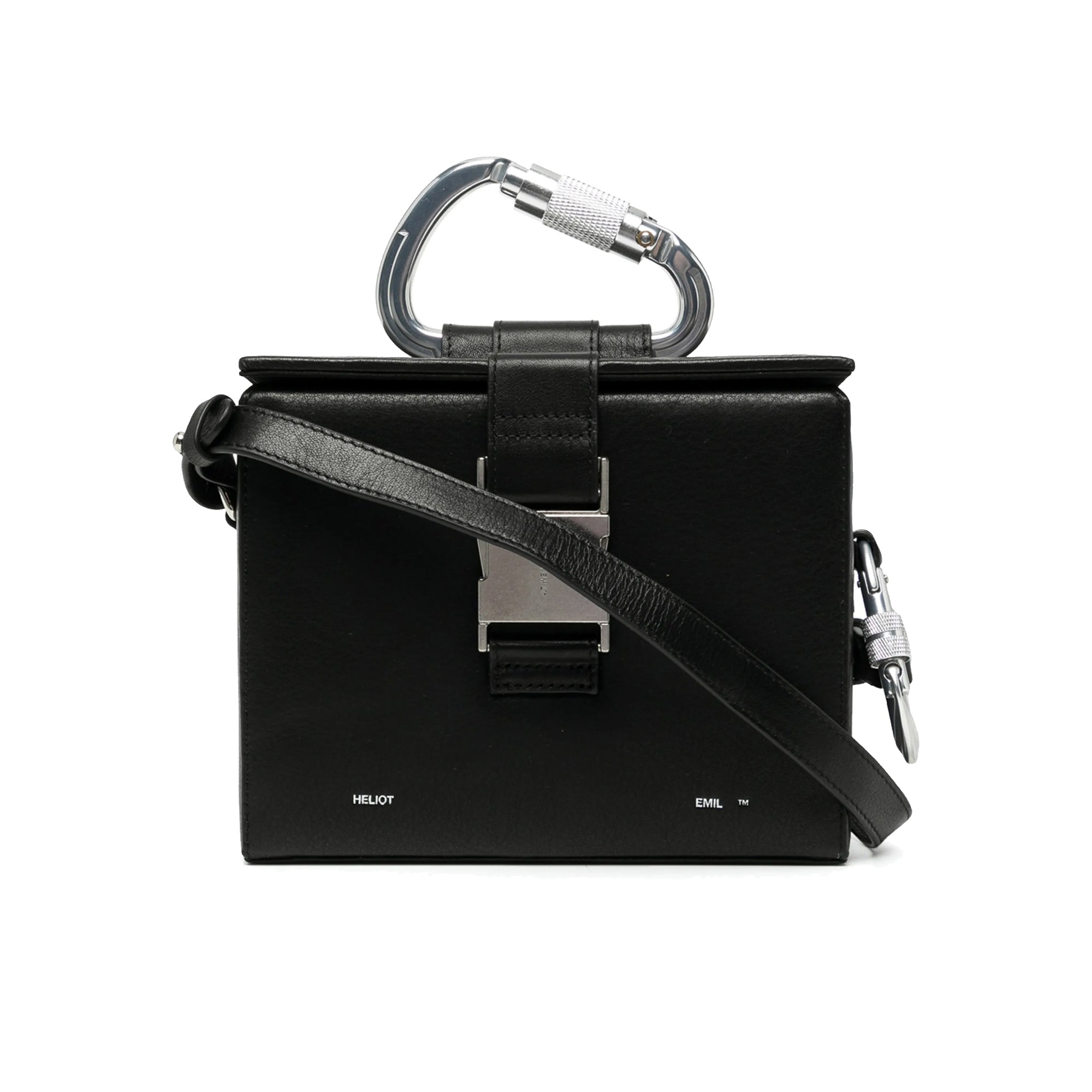 Heliot Emil Leather Carabiner Box Bag Black