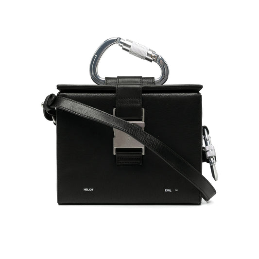Heliot Emil Leather Carabiner Box Bag Black