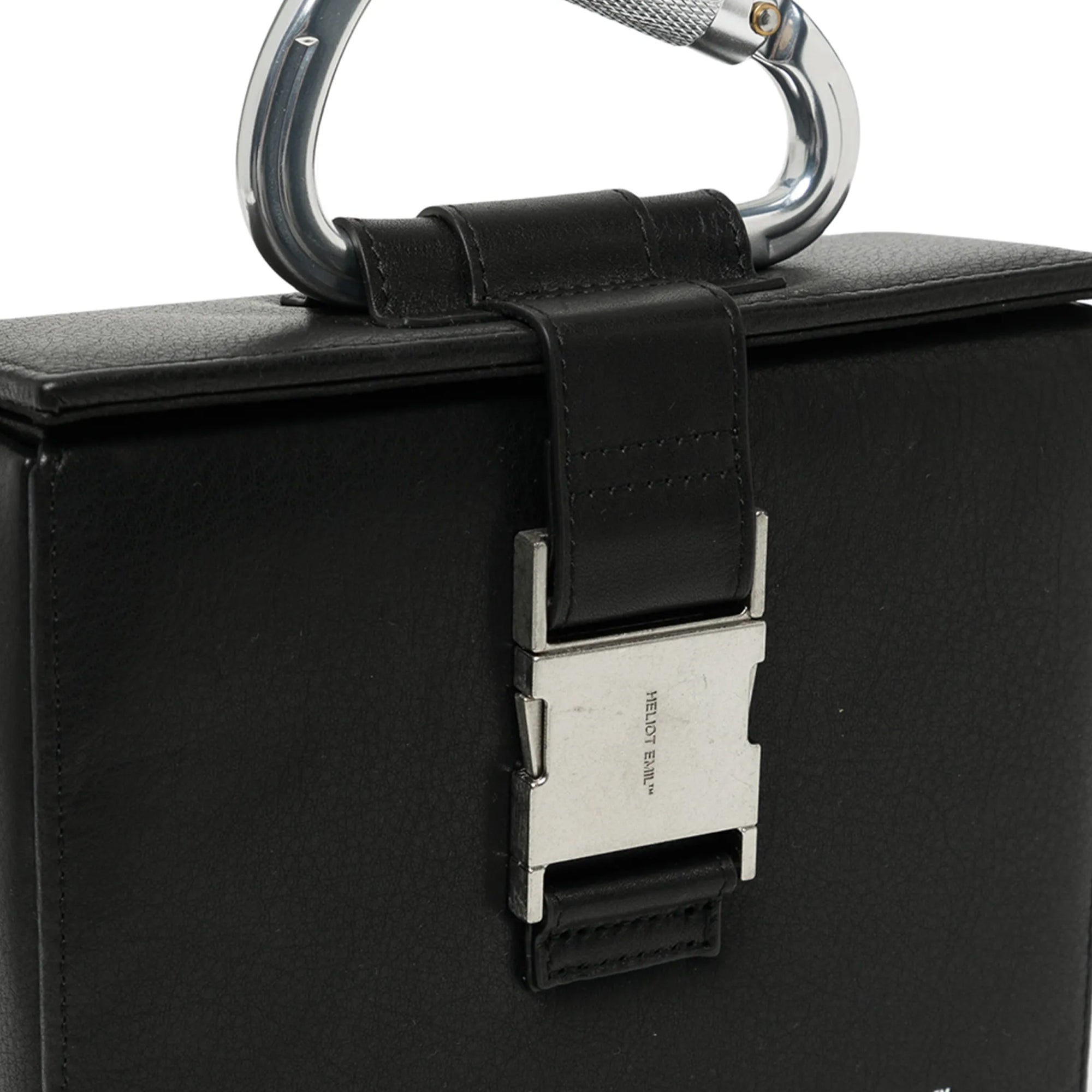 Heliot Emil Leather Carabiner Box Bag Black