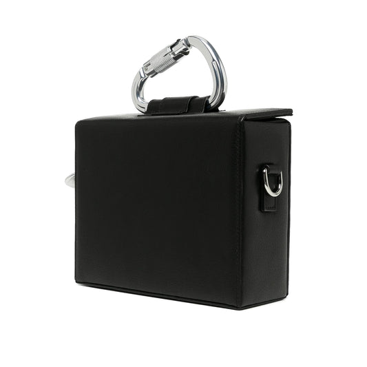 Heliot Emil Leather Carabiner Box Bag Black