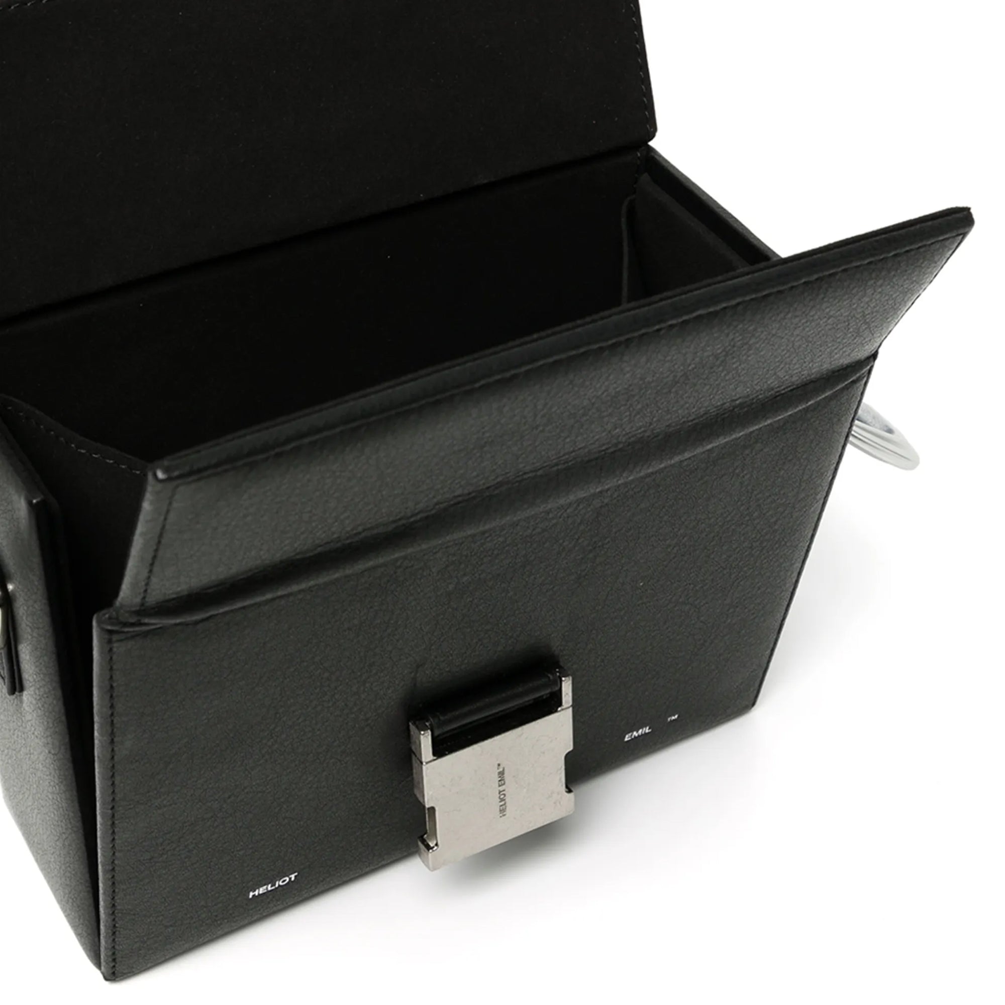 Heliot Emil Leather Carabiner Box Bag Black