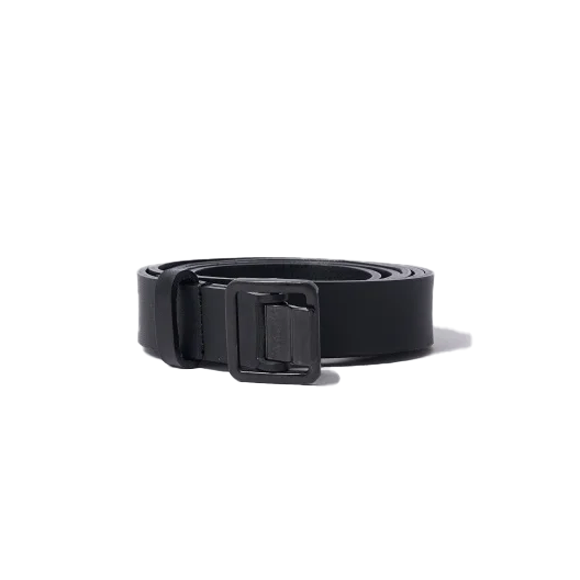 Yoke Leather Narrow Belt Black / Black