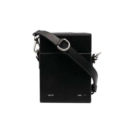 Heliot Emil Leather Strap Box Bag Black