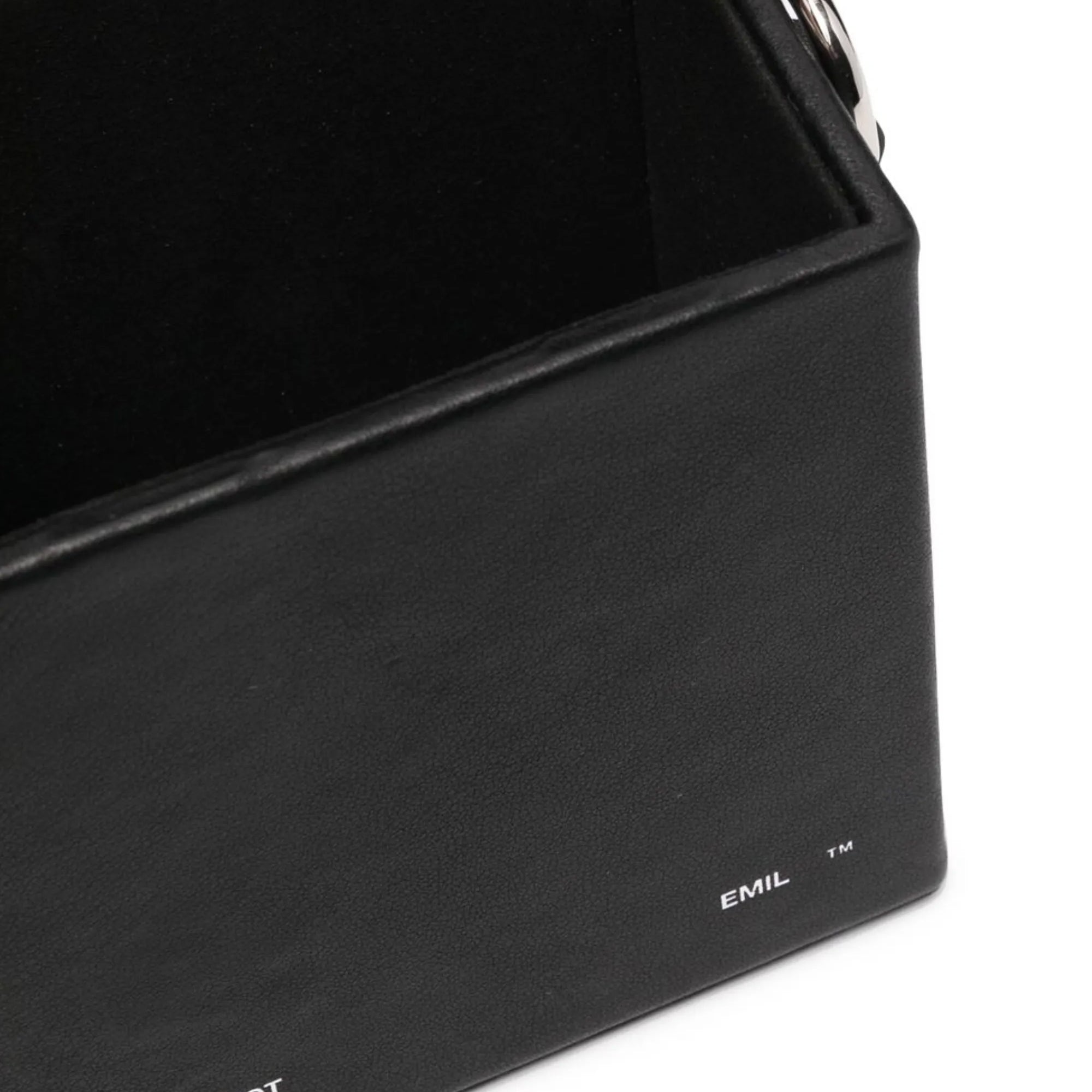 Heliot Emil Leather Strap Box Bag Black