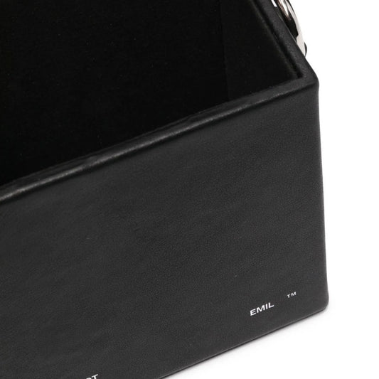 Heliot Emil Leather Strap Box Bag Black