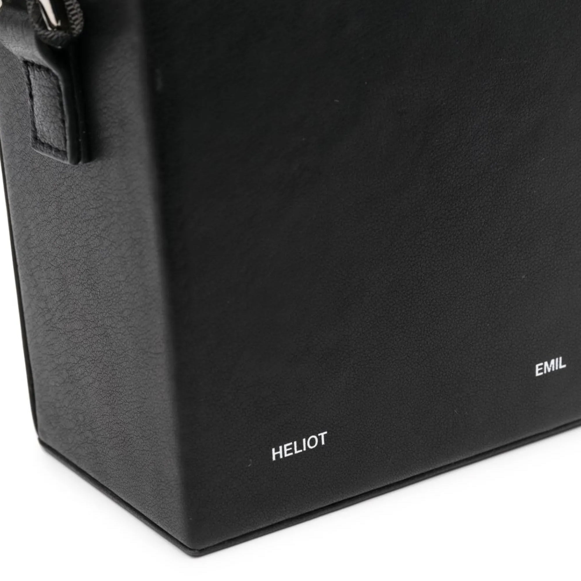 Heliot Emil Leather Strap Box Bag Black