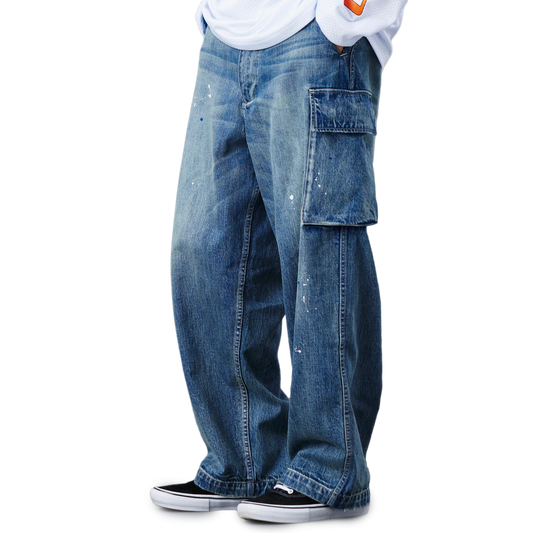 Liberaiders Denim Cargo Pants Blue