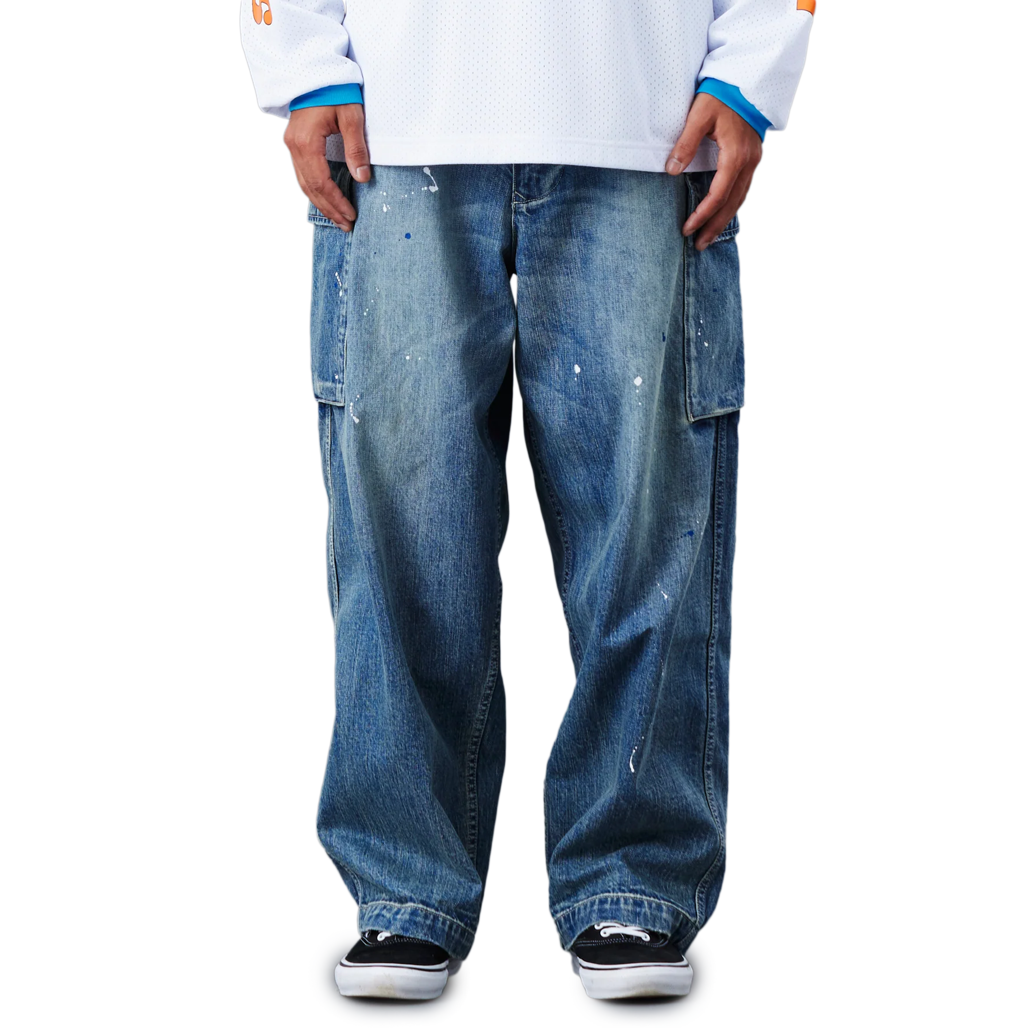 Liberaiders Denim Cargo Pants Blue